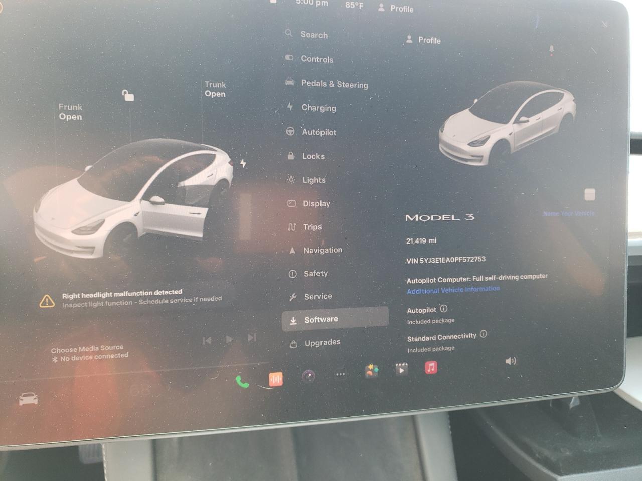 2023 TESLA MODEL 3  VIN:5YJ3E1EA0PF572753