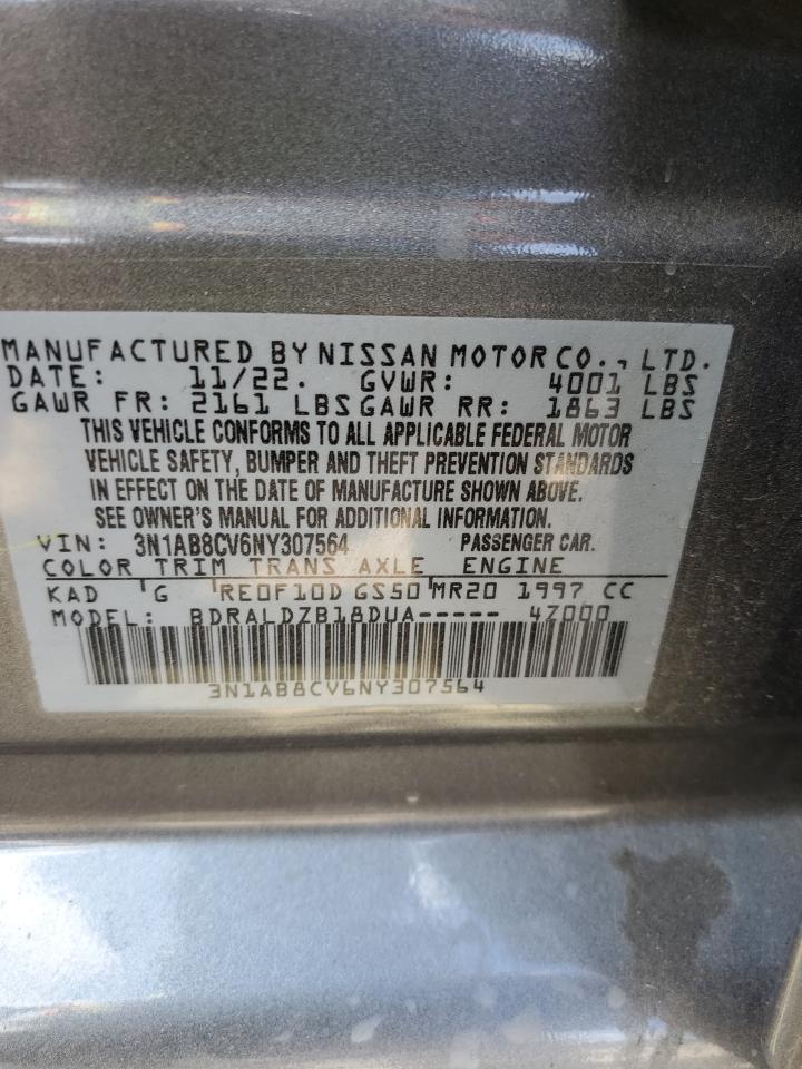 2022 NISSAN SENTRA SV VIN:3N1AB8CV6NY307564