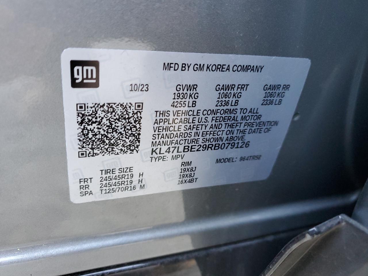 2024 BUICK ENVISTA SPORT TOURING VIN:KL47LBE29RB079126