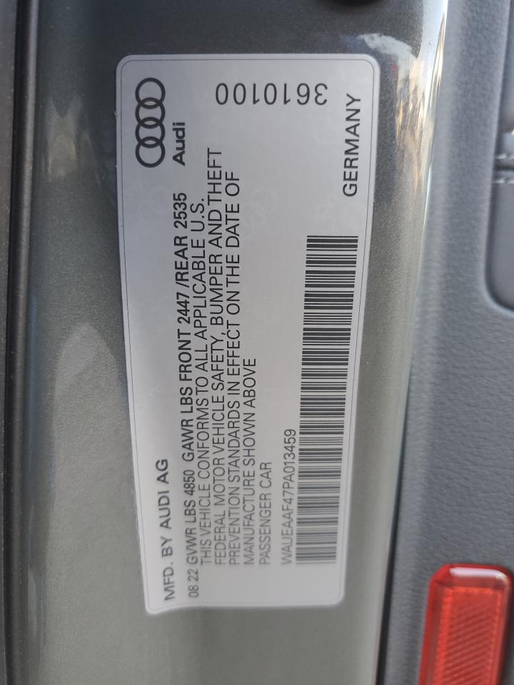 2023 AUDI A4 PREMIUM PLUS 45 VIN:WAUEAAF47PA013459
