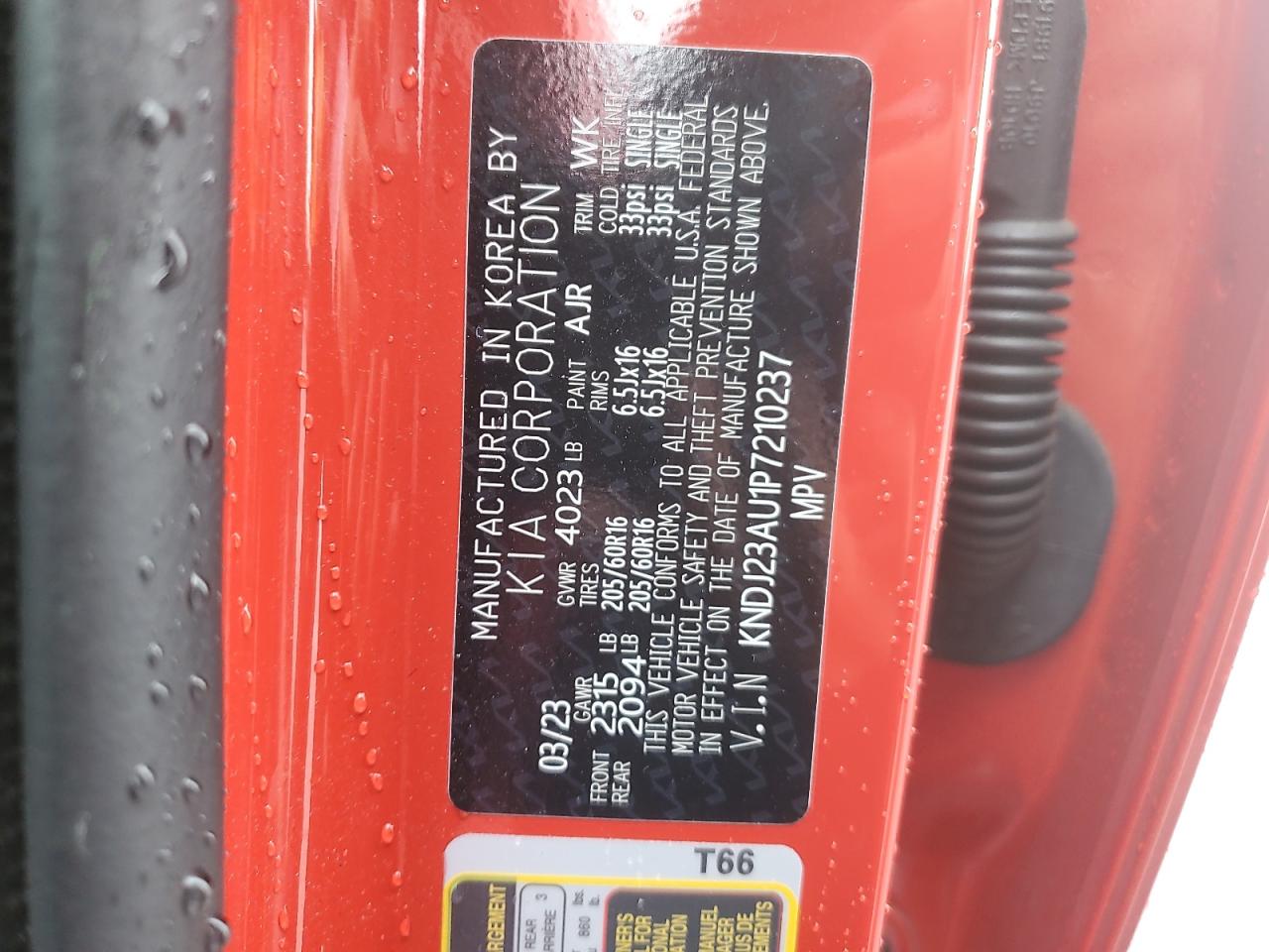 2023 KIA SOUL LX VIN:KNDJ23AU1P7210237