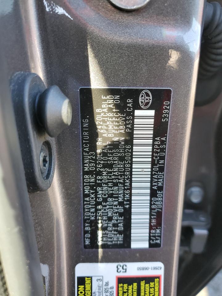 2024 TOYOTA CAMRY XSE VIN:4T1K61AK5RU850026