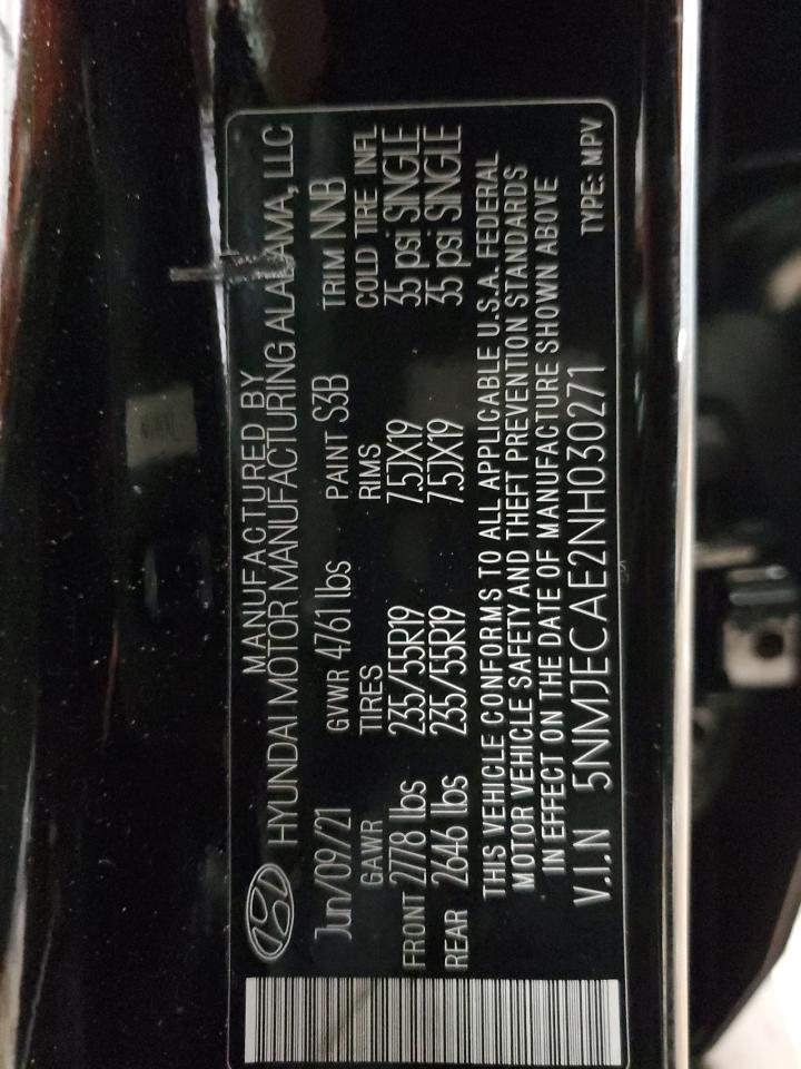 2022 HYUNDAI TUCSON LIMITED VIN:5NMJECAE2NH030271