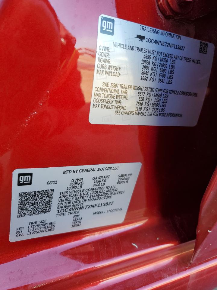 2024 CHEVROLET SILVERADO C2500 HEAVY DUTY LT VIN:1GC4WNE72NF113827