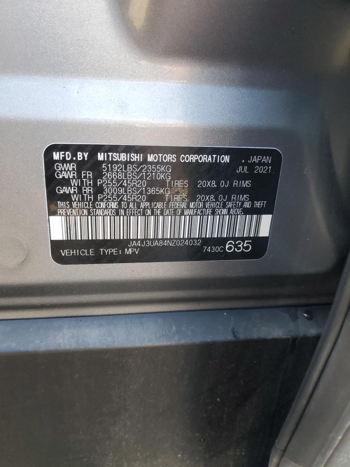 2022 MITSUBISHI OUTLANDER SE VIN:JA4J3UA84NZ024032