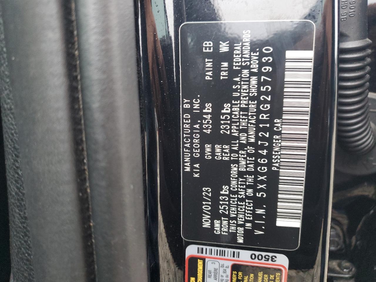 2024 KIA K5 GT LINE VIN:5XXG64J21RG257930