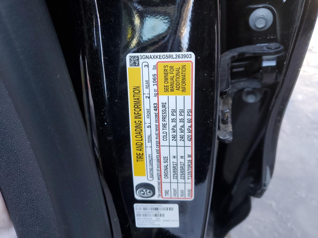 2024 CHEVROLET EQUINOX LT VIN:3GNAXKEG5RL263903