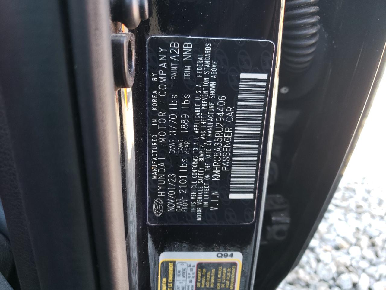 2024 HYUNDAI VENUE SEL VIN:KMHRC8A35RU294406