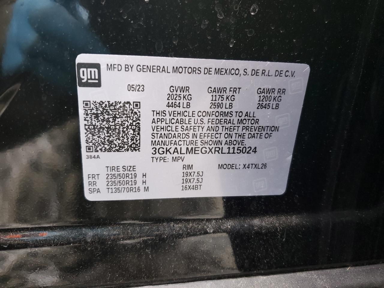 2024 GMC TERRAIN SLE VIN:3GKALMEGXRL115024