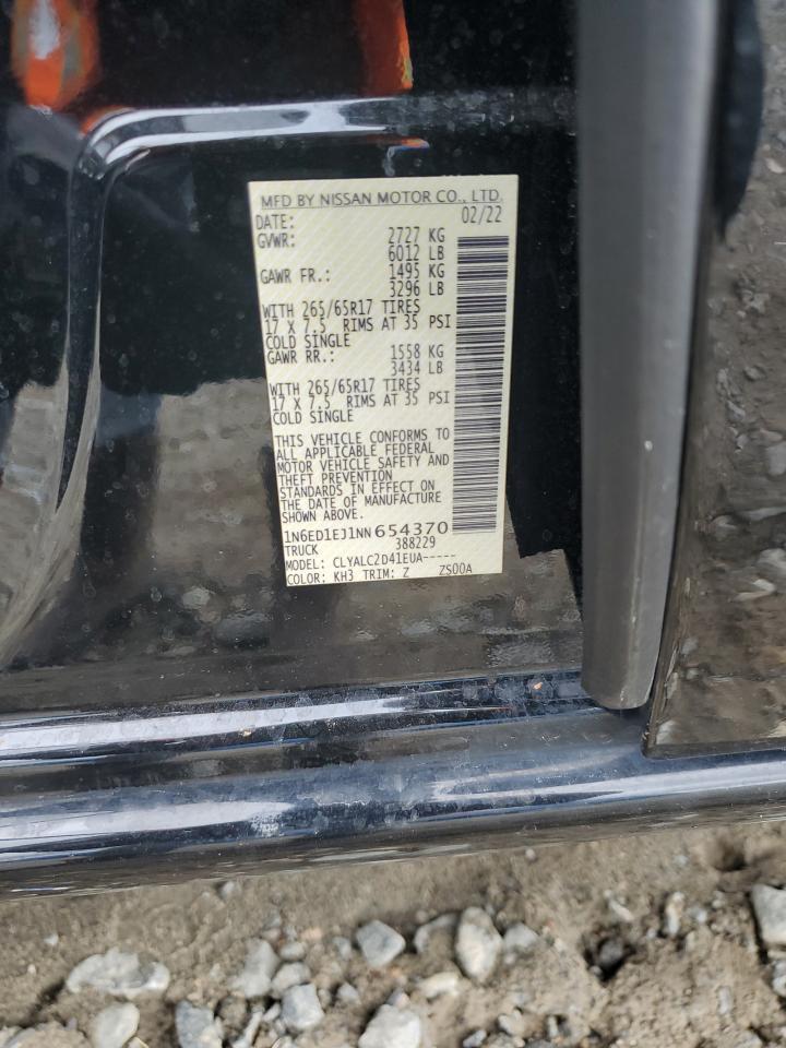 2022 NISSAN FRONTIER S VIN:1N6ED1EJ1NN654370