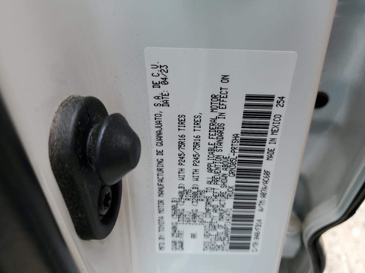 2023 TOYOTA TACOMA DOUBLE CAB VIN:3TYCZ5ANXPT141471