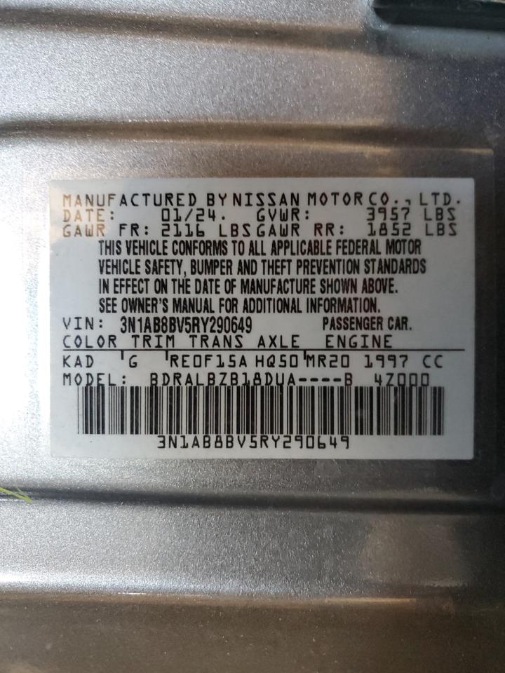 2024 NISSAN SENTRA S VIN:3N1AB8BV5RY290649