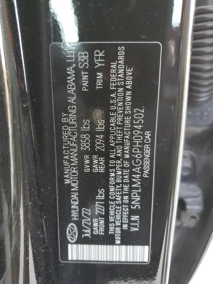 2023 HYUNDAI ELANTRA SEL VIN:5NPLM4AG6PH094502