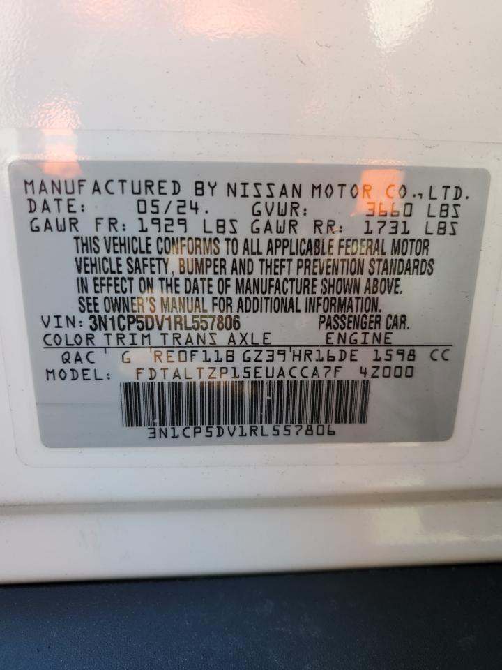 2024 NISSAN KICKS SR VIN:3N1CP5DV1RL557806