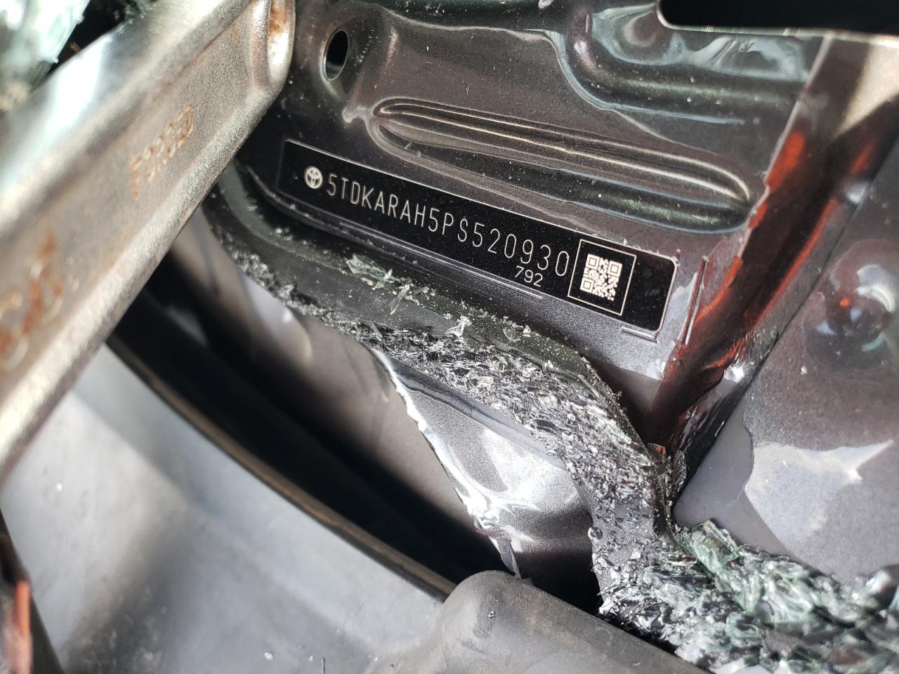 2023 TOYOTA HIGHLANDER HYBRID XLE VIN:5TDKARAH5PS520930