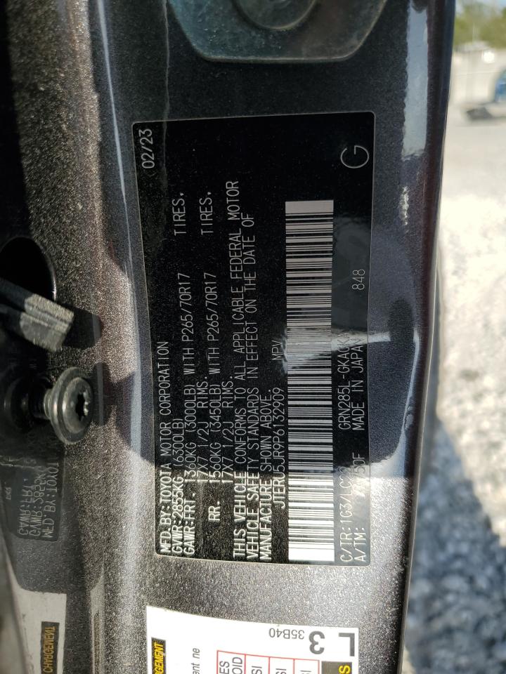 2023 TOYOTA 4RUNNER SE VIN:JTERU5JR9P6132909