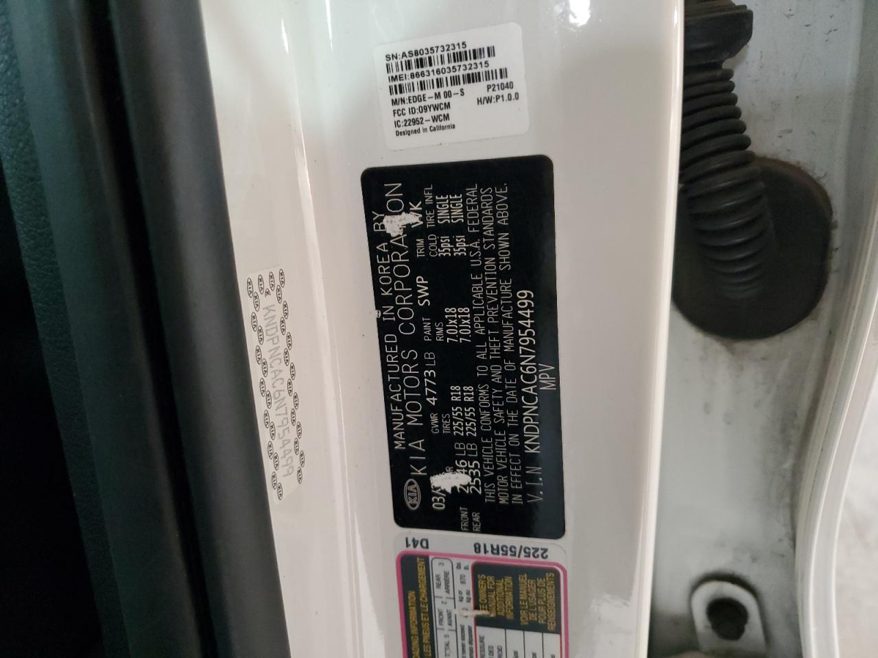2022 KIA SPORTAGE EX VIN:KNDPNCAC6N7954499
