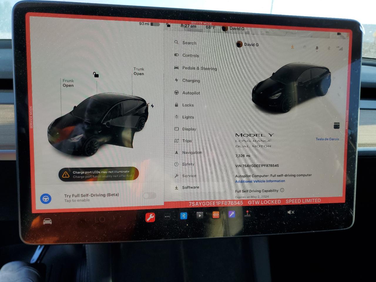 2023 TESLA MODEL Y  VIN:7SAYGDEE1PF878545