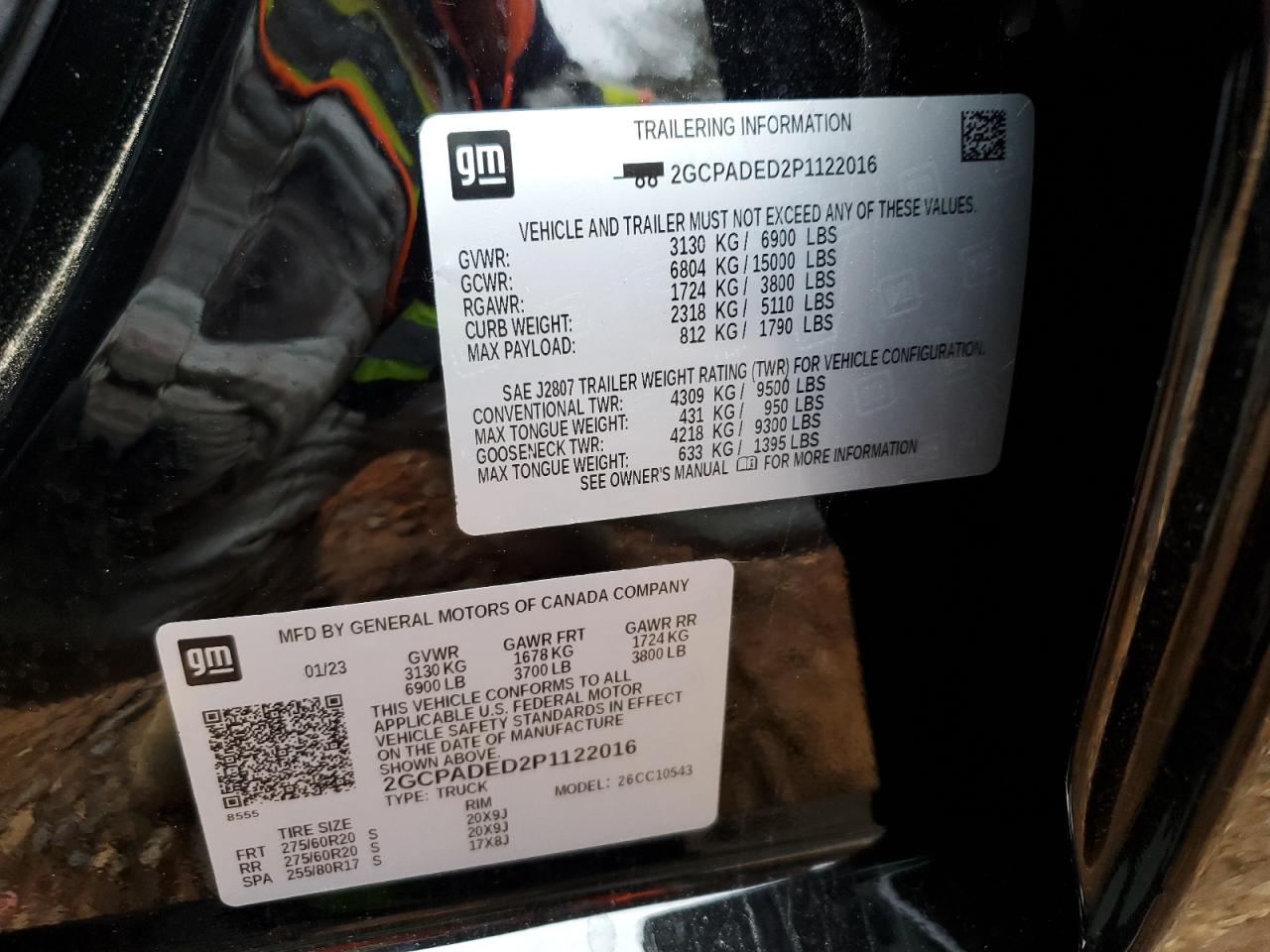 2023 CHEVROLET SILVERADO C1500 RST VIN:2GCPADED2P1122016