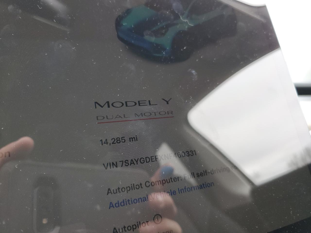 2022 TESLA MODEL Y  VIN:7SAYGDEFXNF460331