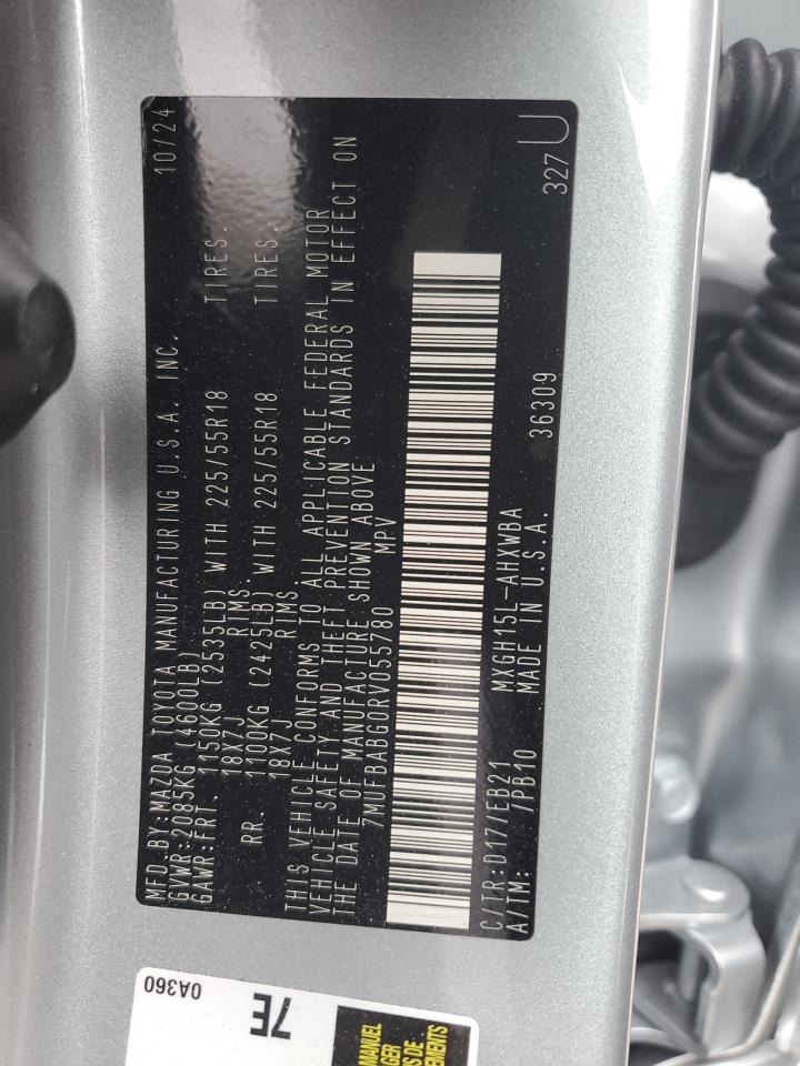 2024 TOYOTA COROLLA CROSS SE VIN:7MUFBABG0RV055780