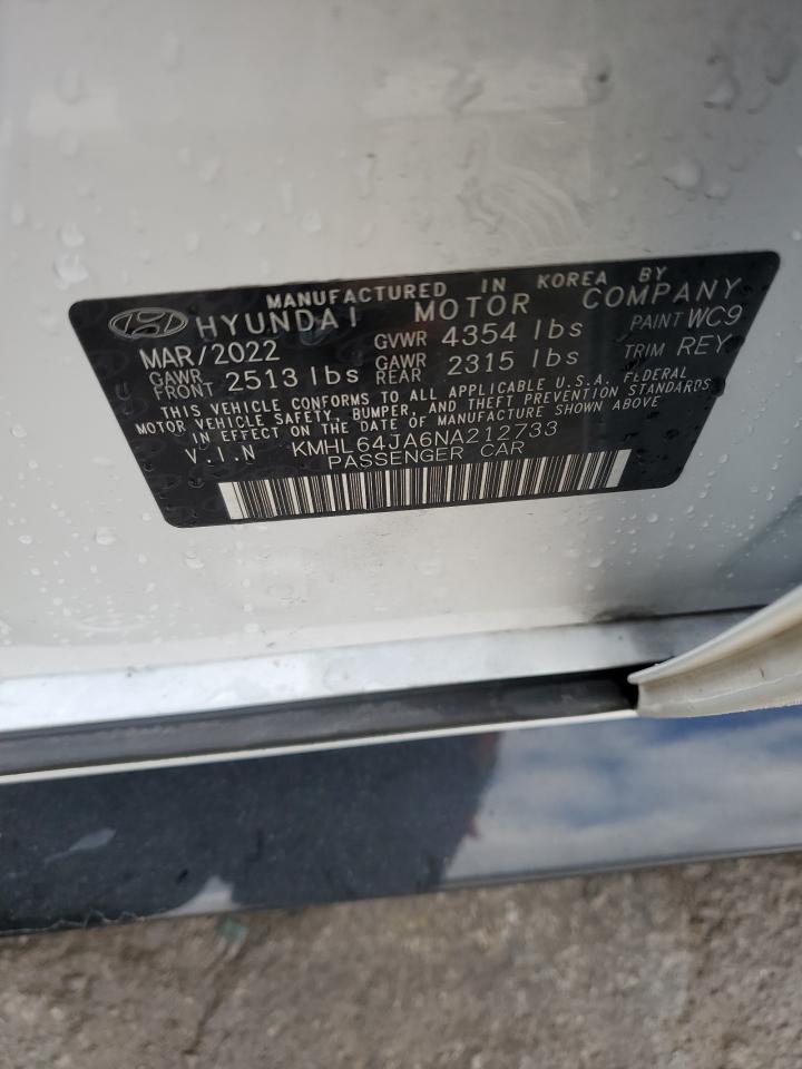2022 HYUNDAI SONATA SEL VIN:KMHL64JA6NA212733