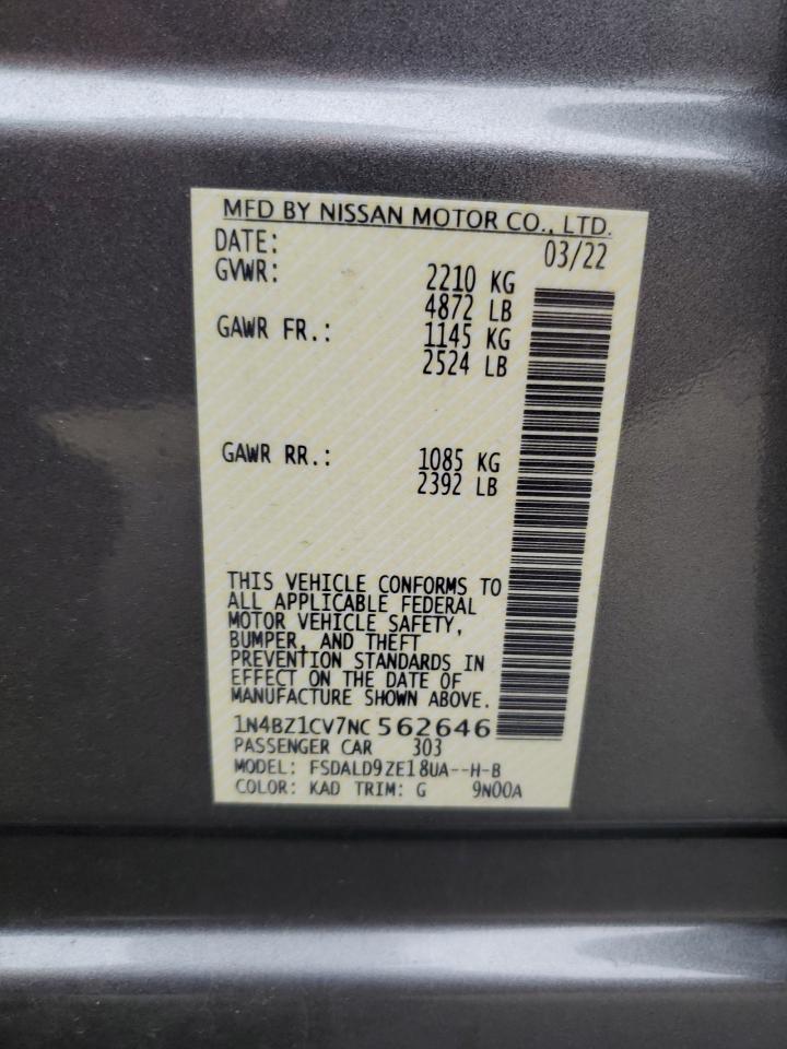 2022 NISSAN LEAF SV PLUS VIN:1N4BZ1CV7NC562646