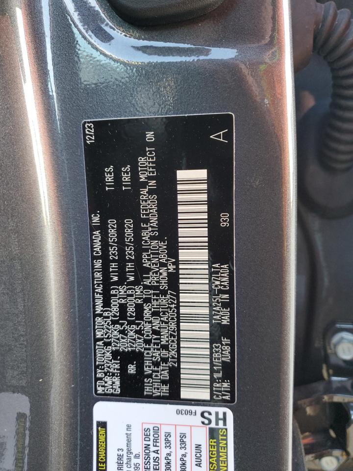2024 LEXUS NX 350 LUXURY VIN:2T2KGCEZ9RC054277
