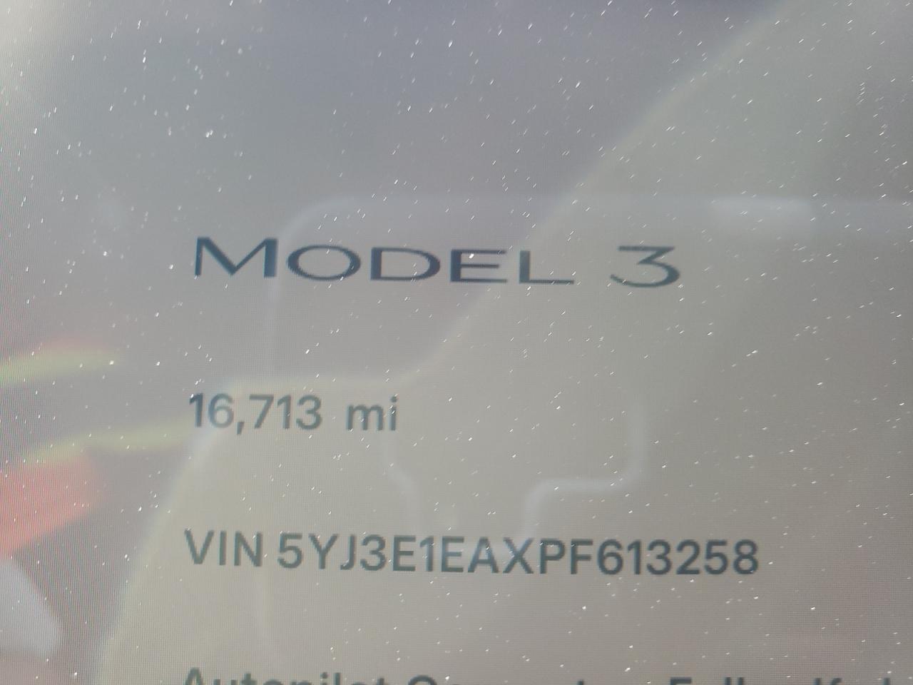 2023 TESLA MODEL 3  VIN:5YJ3E1EAXPF613258