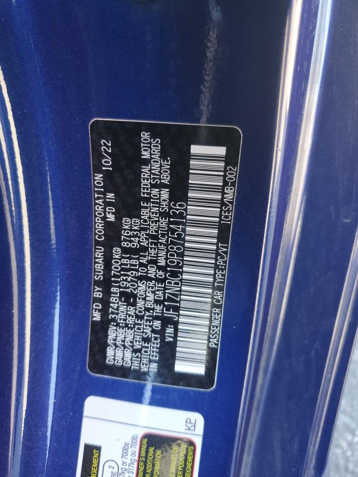 2023 TOYOTA GR 86  VIN:JF1ZNBC19P8754136
