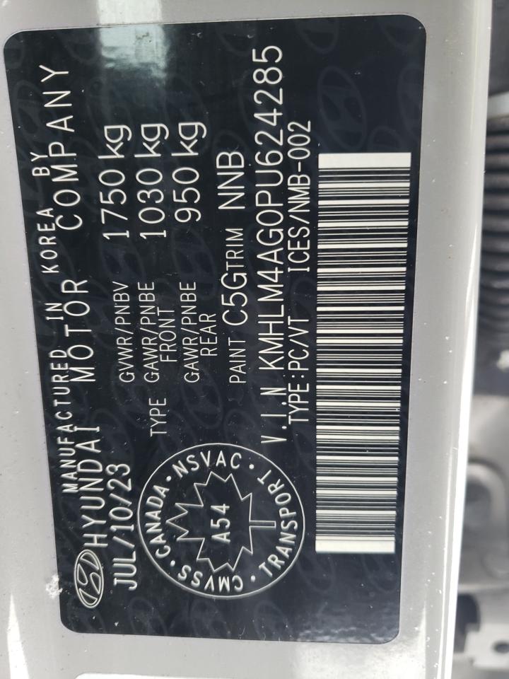 2023 HYUNDAI ELANTRA SEL VIN:KMHLM4AG0PU624285