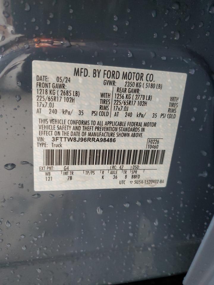 2024 FORD MAVERICK XLT VIN:3FTTW8J96RRA98486