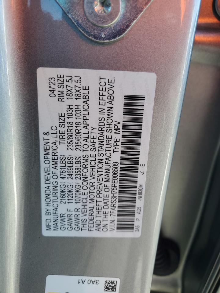 2023 HONDA CR-V EXL VIN:7FARS3H75PE006509