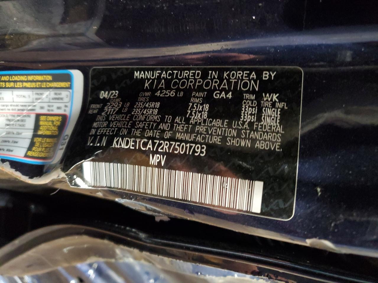 2024 KIA SELTOS SX VIN:KNDETCA72R7501793