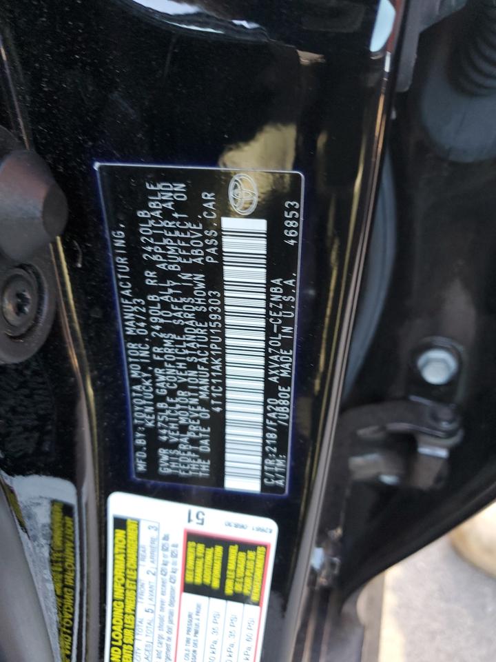 2023 TOYOTA CAMRY LE VIN:4T1C11AK1PU159303