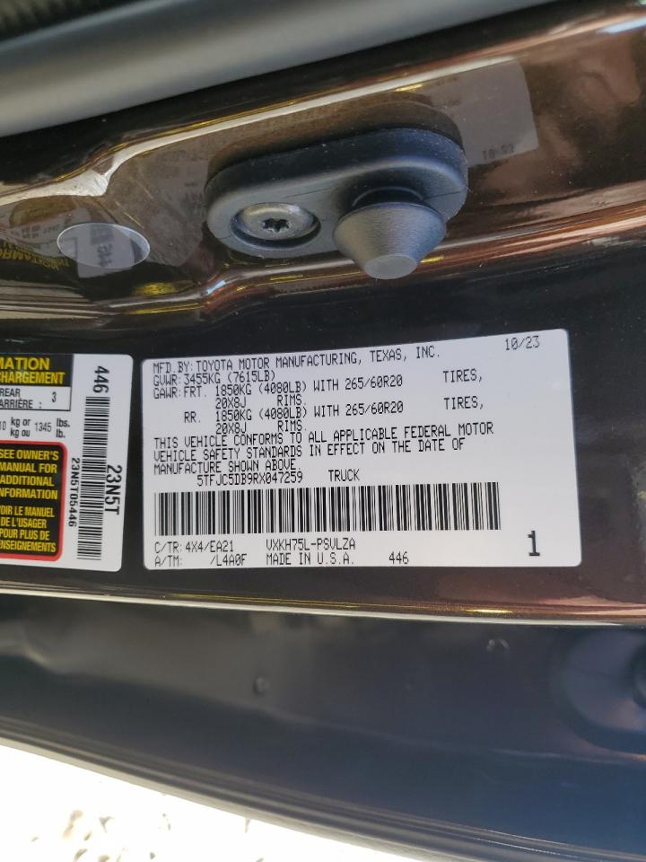 2024 TOYOTA TUNDRA CREWMAX LIMITED VIN:5TFJC5DB9RX047259