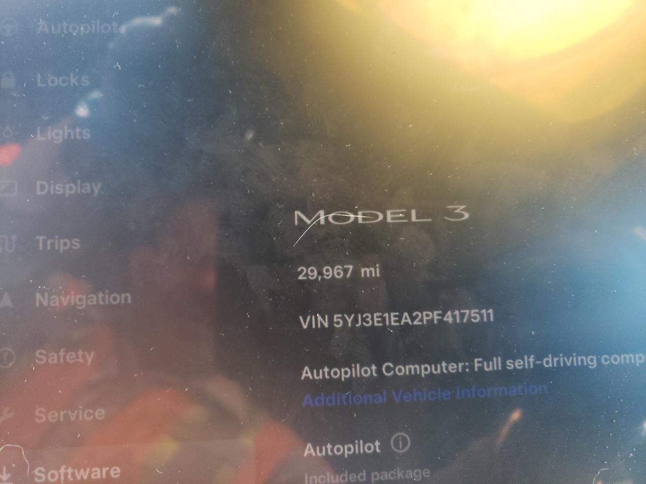 2023 TESLA MODEL 3  VIN:5YJ3E1EA2PF417511