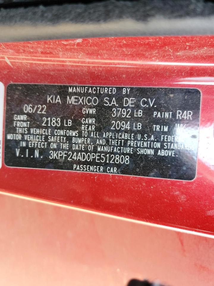2023 KIA FORTE LX VIN:3KPF24AD0PE512808