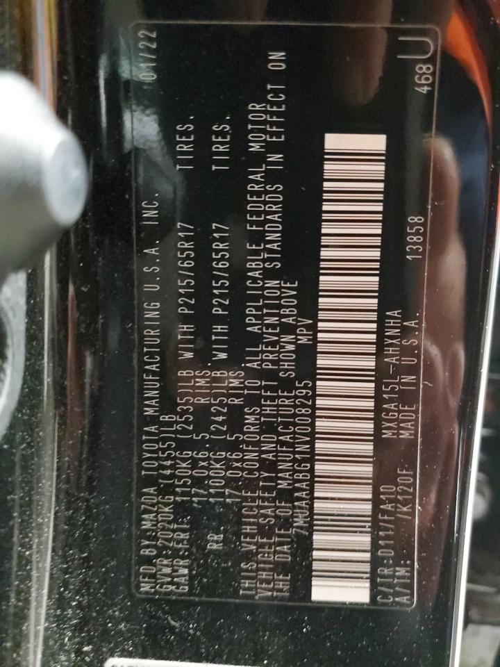 2022 TOYOTA COROLLA CROSS L VIN:7MUAAABG1NV008295