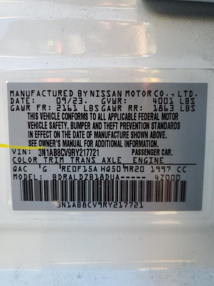 2024 NISSAN SENTRA SV VIN:3N1AB8CV9RY217721