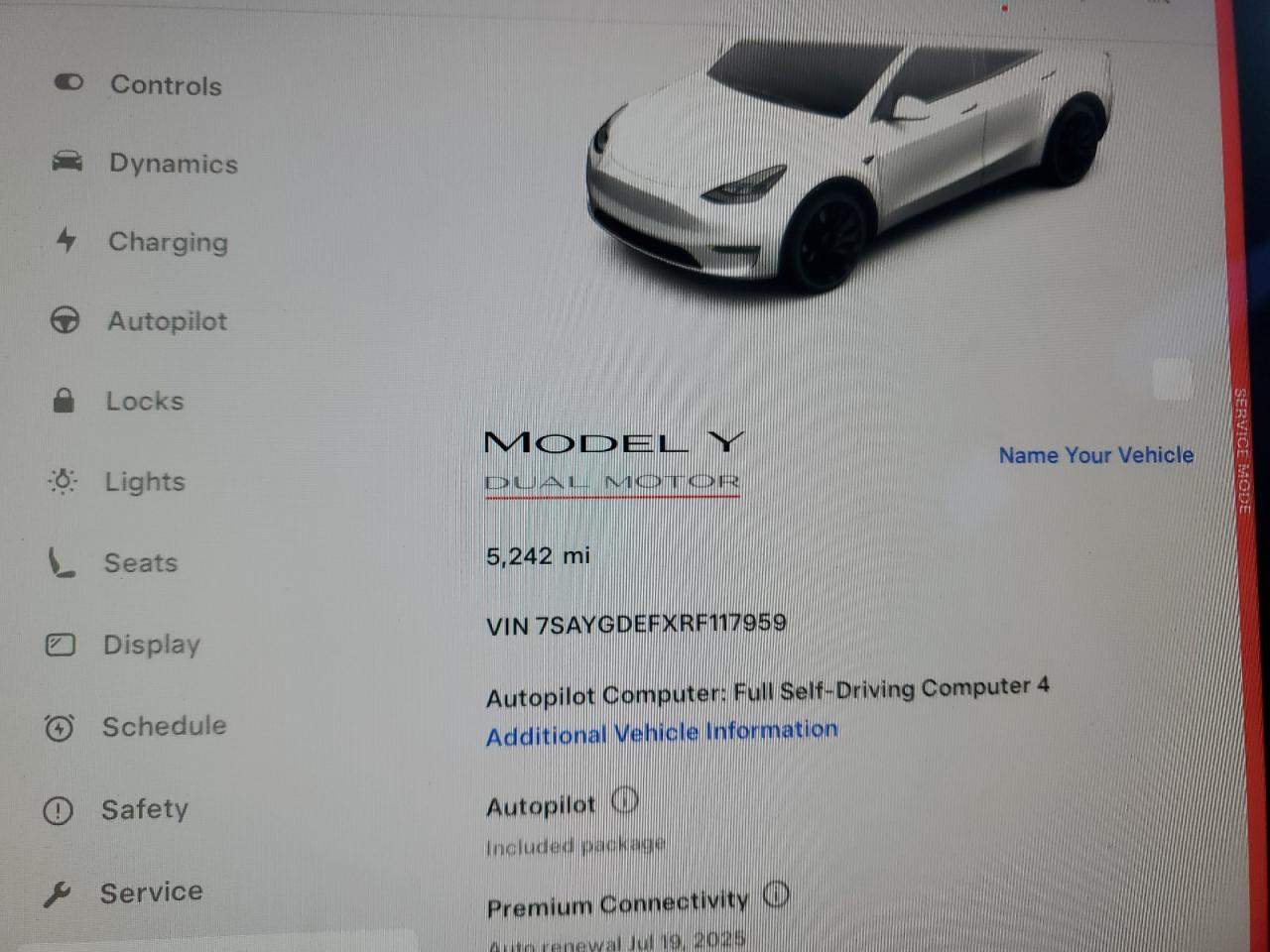 2024 TESLA MODEL Y  VIN:7SAYGDEFXRF117959