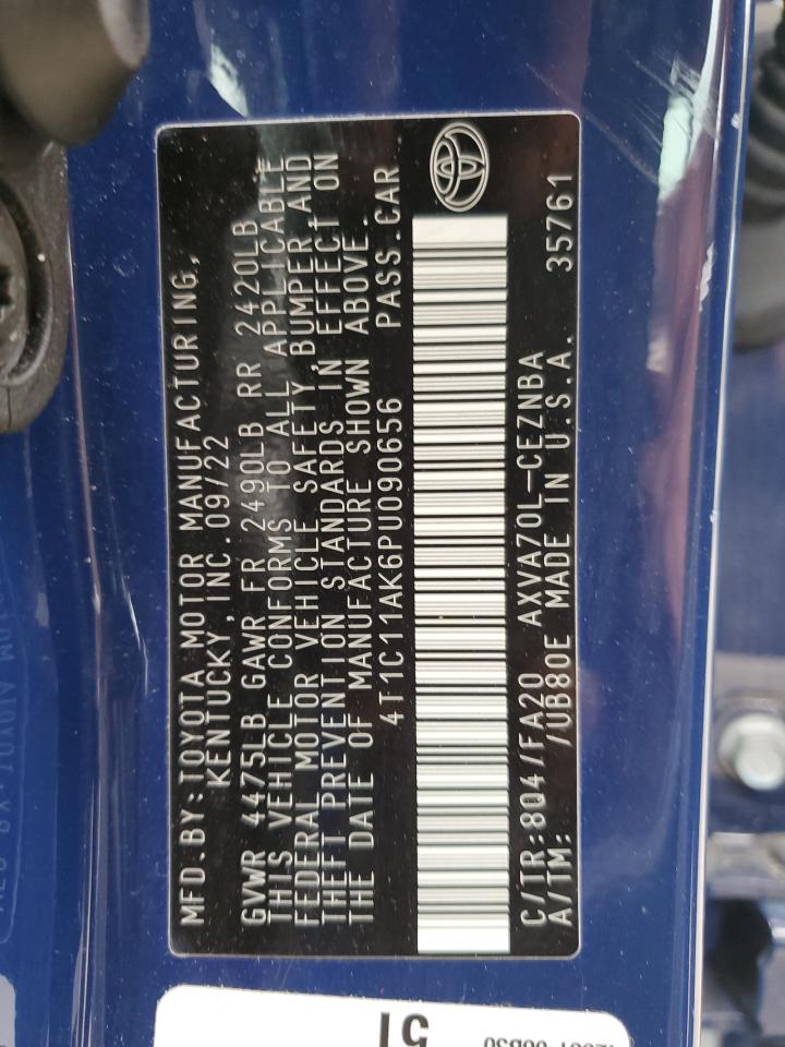 2023 TOYOTA CAMRY LE VIN:4T1C11AK6PU090656