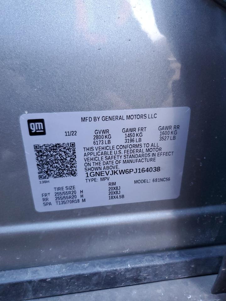 2023 CHEVROLET TRAVERSE RS VIN:1GNEVJKW6PJ164038