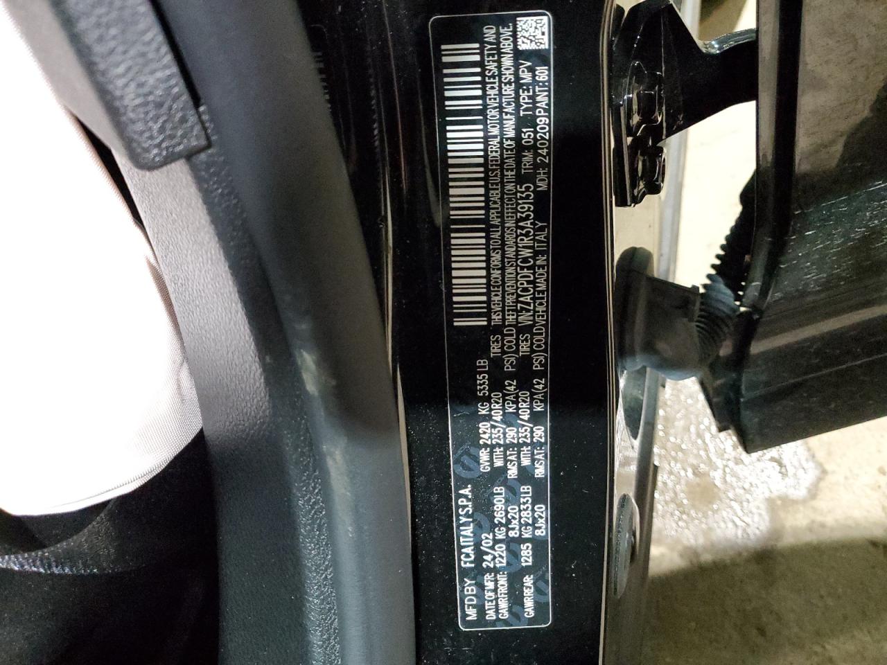 2024 DODGE HORNET R/T VIN:ZACPDFCW1R3A39135