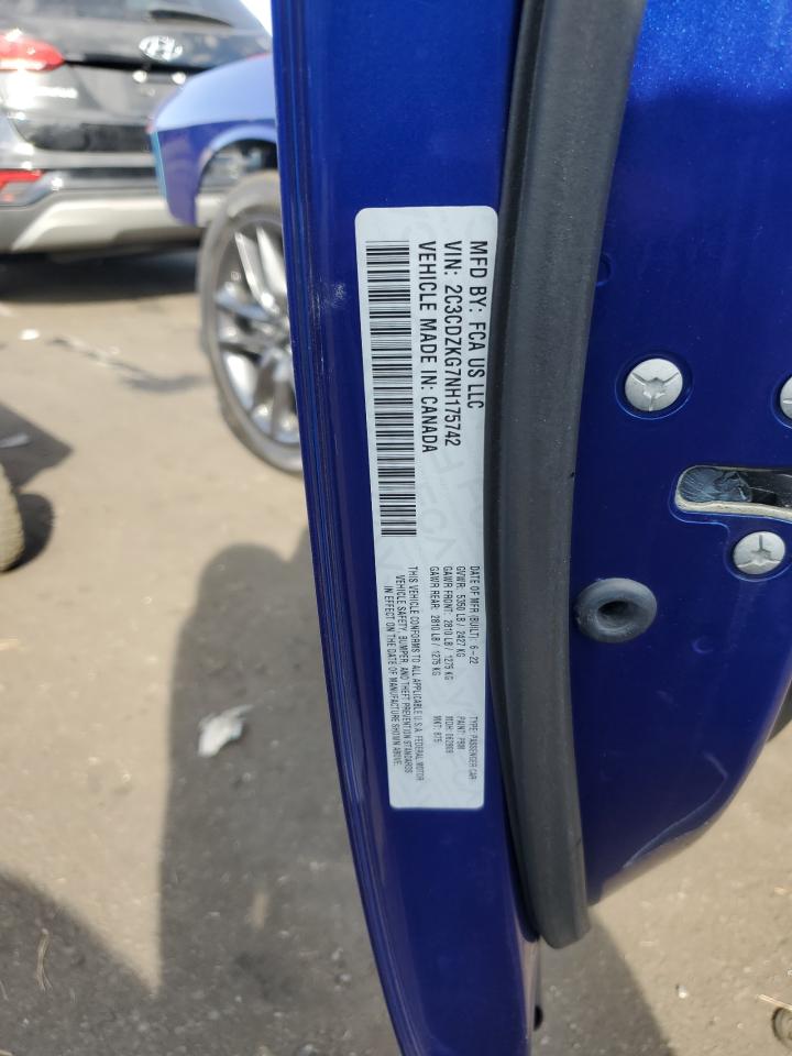 2022 DODGE CHALLENGER GT VIN:2C3CDZKG7NH175742