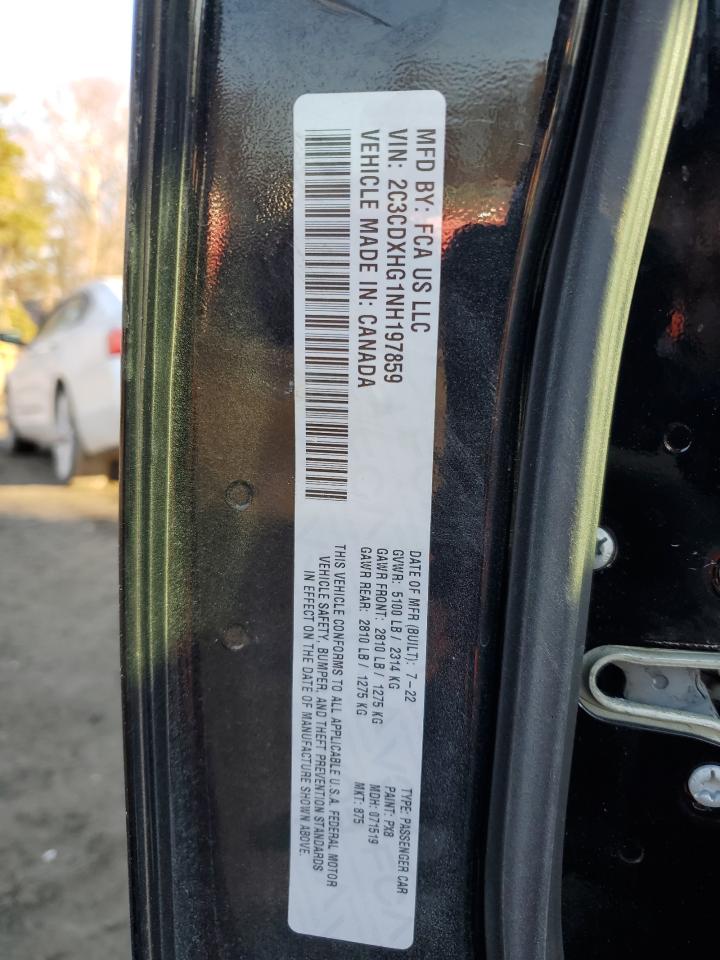 2022 DODGE CHARGER GT VIN:2C3CDXHG1NH197859