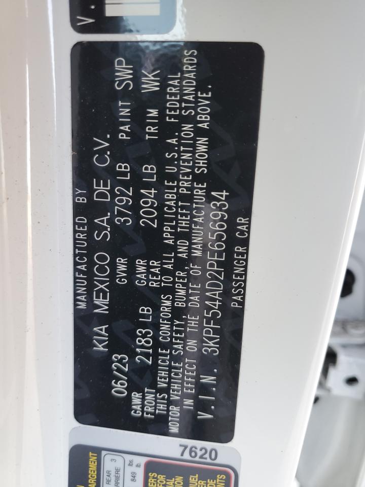 2023 KIA FORTE GT LINE VIN:3KPF54AD2PE656934