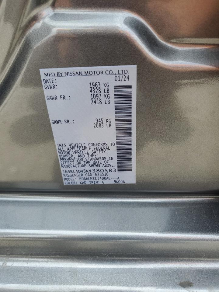 2024 NISSAN ALTIMA SV VIN:1N4BL4DV3RN380583