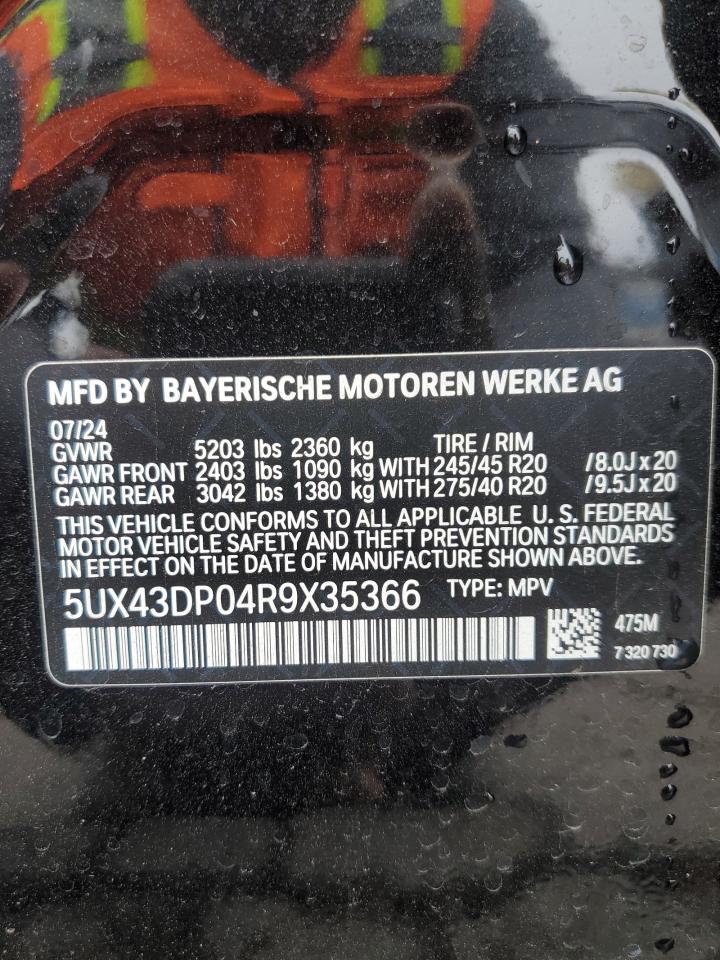 2024 BMW X3 SDRIVE30I VIN:5UX43DP04R9X35366