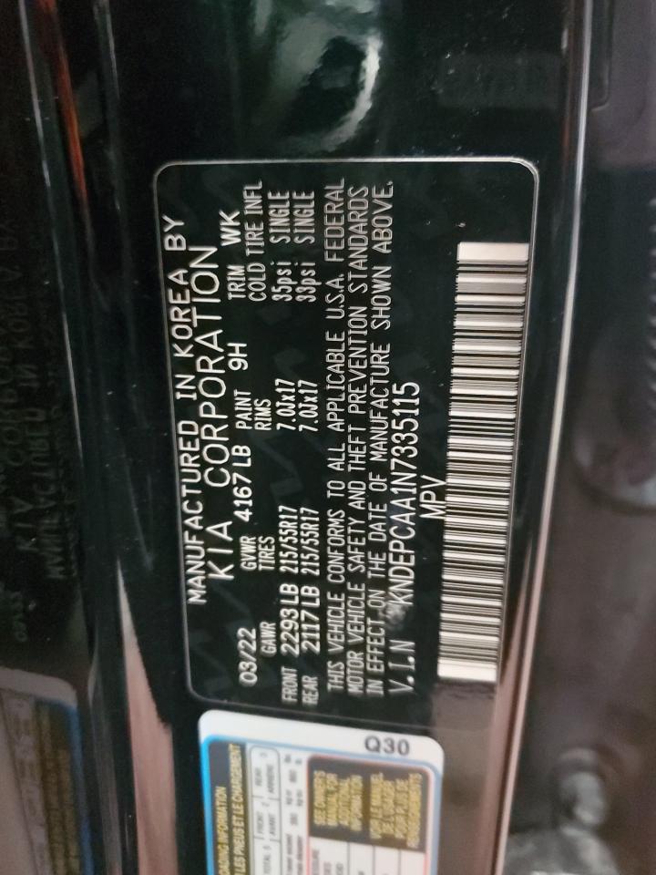 2022 KIA SELTOS LX VIN:KNDEPCAA1N7335115